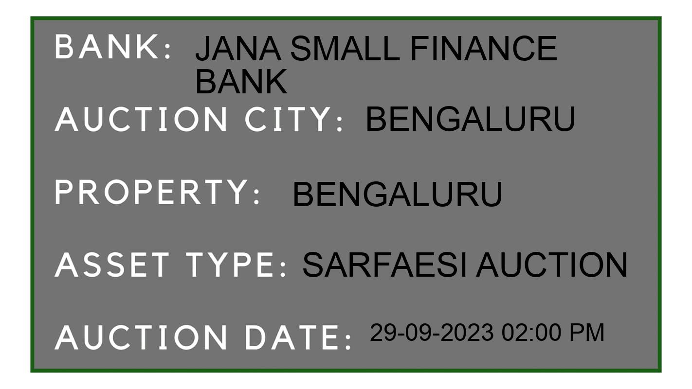 Auction Bank India - ID No: 188417 - Jana Small Finance Bank Auction of Jana Small Finance Bank auction for Residential Flat in Dasanpura, Bengaluru