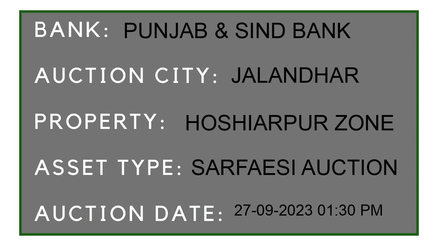 Auction Bank India - ID No: 188562 - Punjab & Sind Bank Auction of Punjab & Sind Bank auction for Land And Building in Banga, Jalandhar