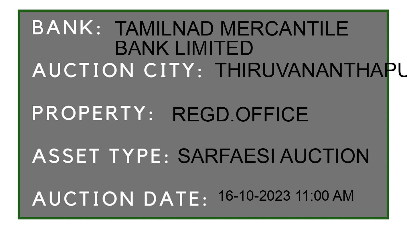 Auction Bank India - ID No: 188574 - Tamilnad Mercantile Bank Limited Auction of Tamilnad Mercantile Bank Limited auction for Plot in Kattakada Taluk, Thiruvananthapuram