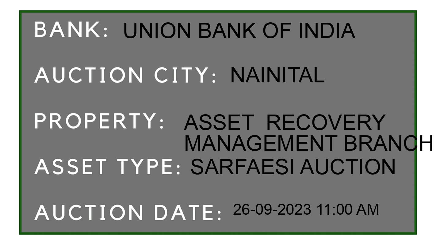 Auction Bank India - ID No: 188608 - Union Bank of India Auction of Union Bank of India auction for Land in Haldwani, Nainital