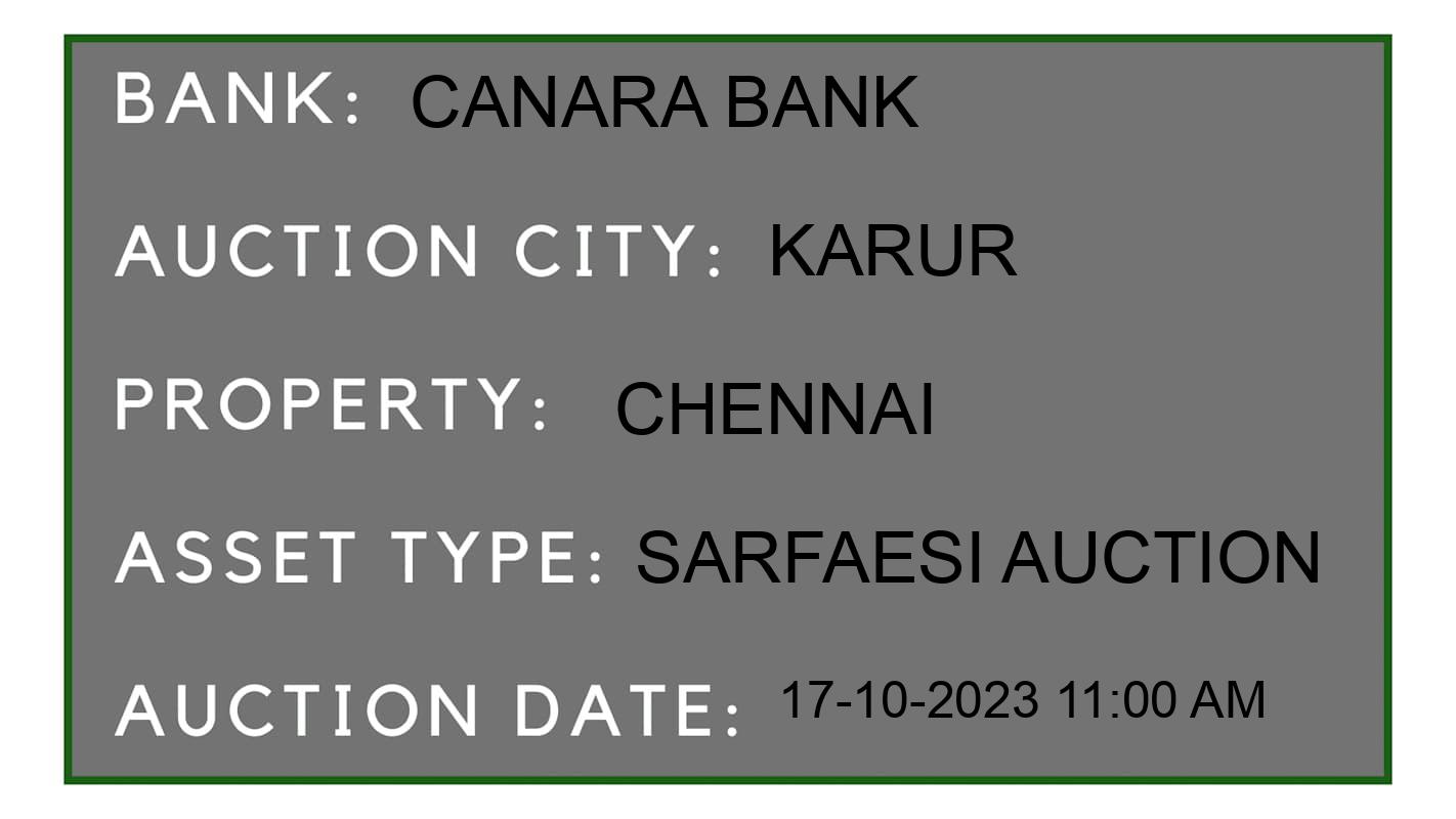 Auction Bank India - ID No: 188681 - Canara Bank Auction of Canara Bank auction for Land in Thoranakkalpatti, Karur