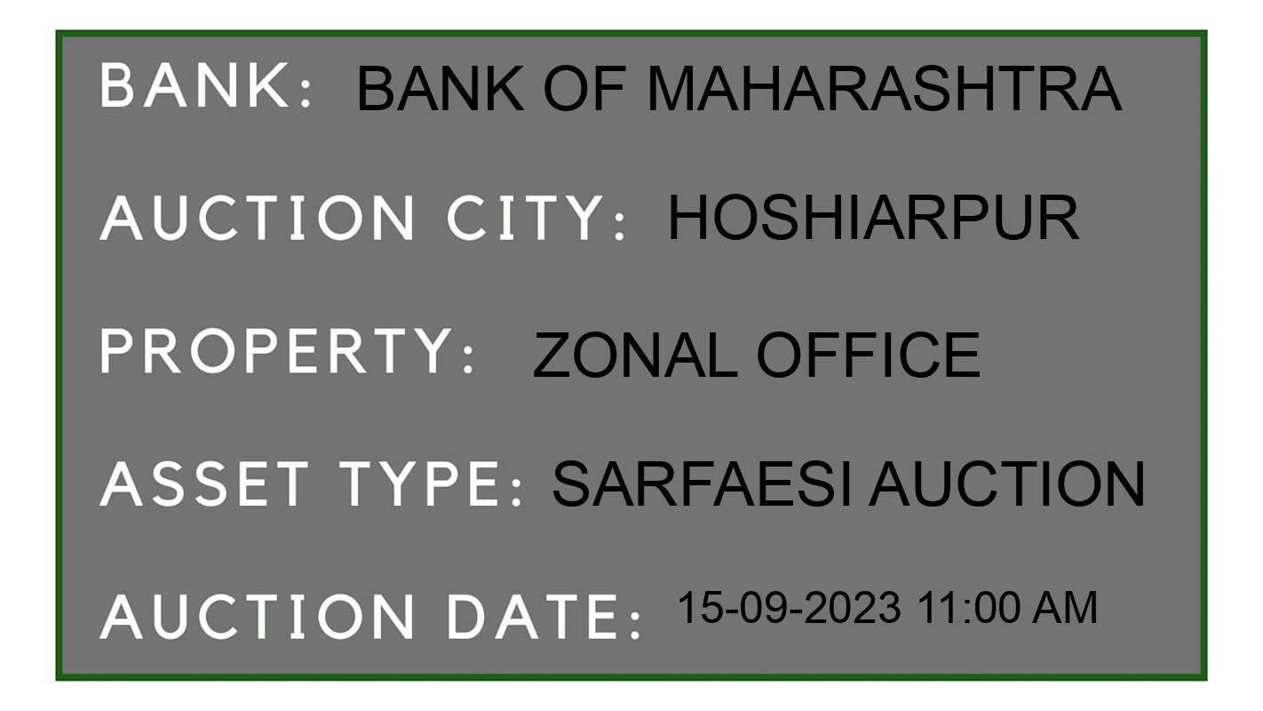 Auction Bank India - ID No: 188989 - Bank of Maharashtra Auction of Bank of Maharashtra auction for Commercial Property in Hardokhanpur, Hoshiarpur