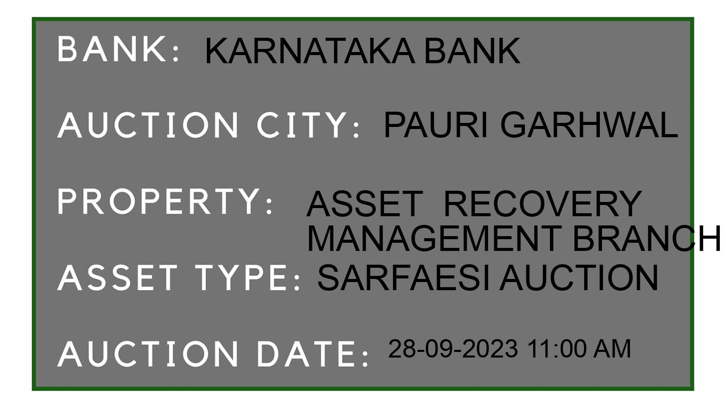 Auction Bank India - ID No: 188999 - Karnataka Bank Auction of Karnataka Bank auction for Plot in Kotdwer, Pauri Garhwal