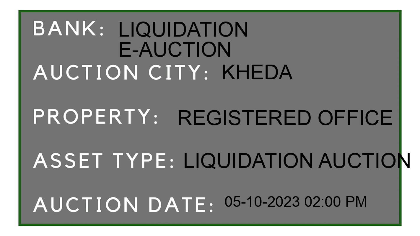 Auction Bank India - ID No: 189071 - Liquidation E-Auction Auction of Liquidation E-Auction auction for Land And Building in Kheda, Kheda