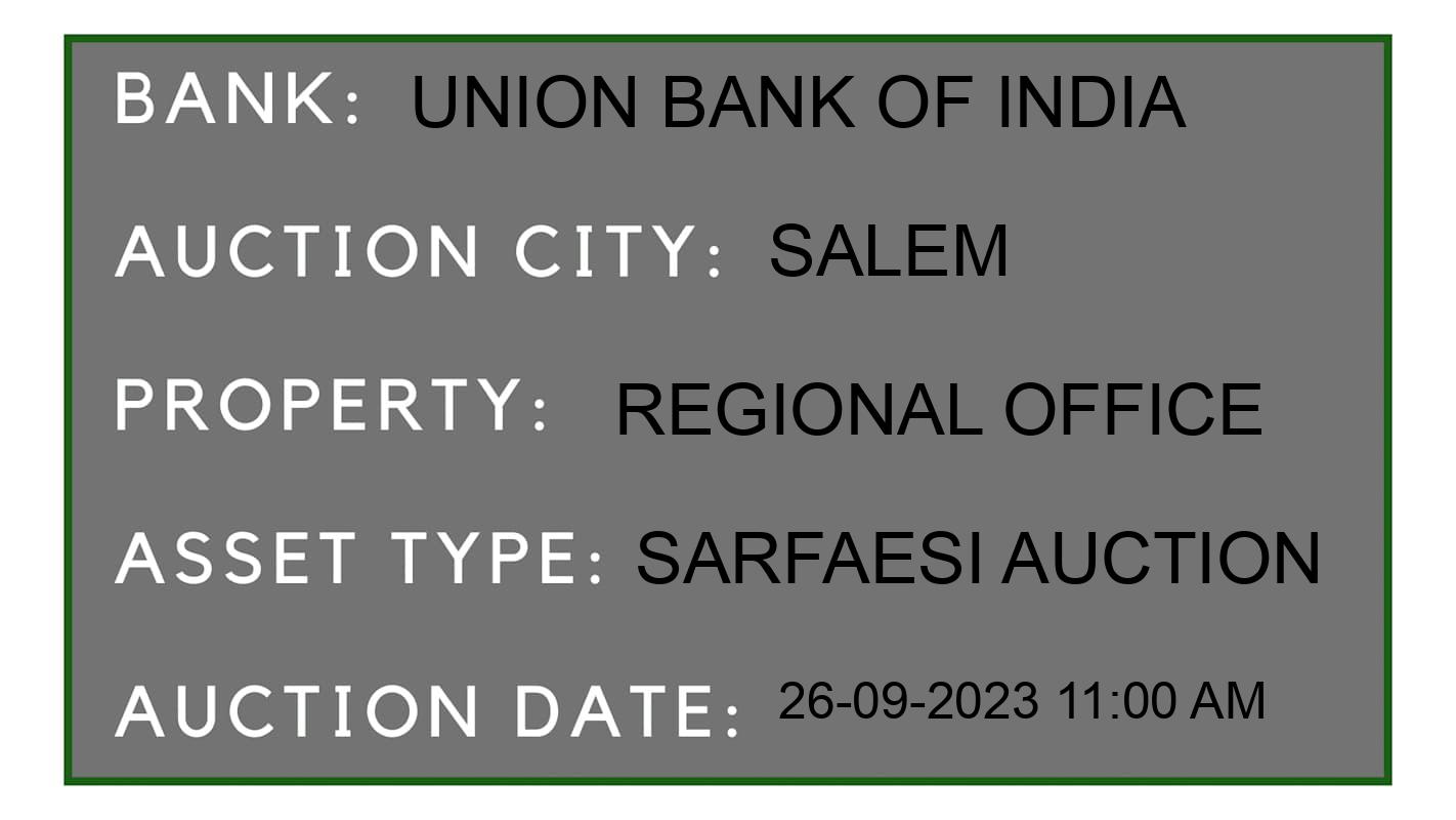 Auction Bank India - ID No: 189072 - Union Bank of India Auction of Union Bank of India auction for Land in Kumarasamypatty village, Salem