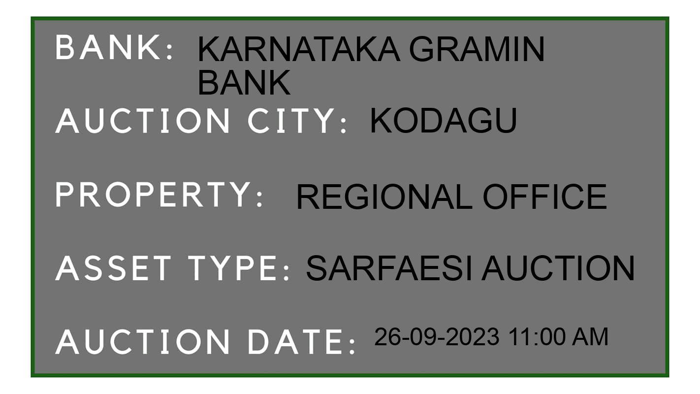 Auction Bank India - ID No: 189096 - Karnataka Gramin Bank Auction of Karnataka Gramin Bank auction for Residential House in Somwarpet, Kodagu