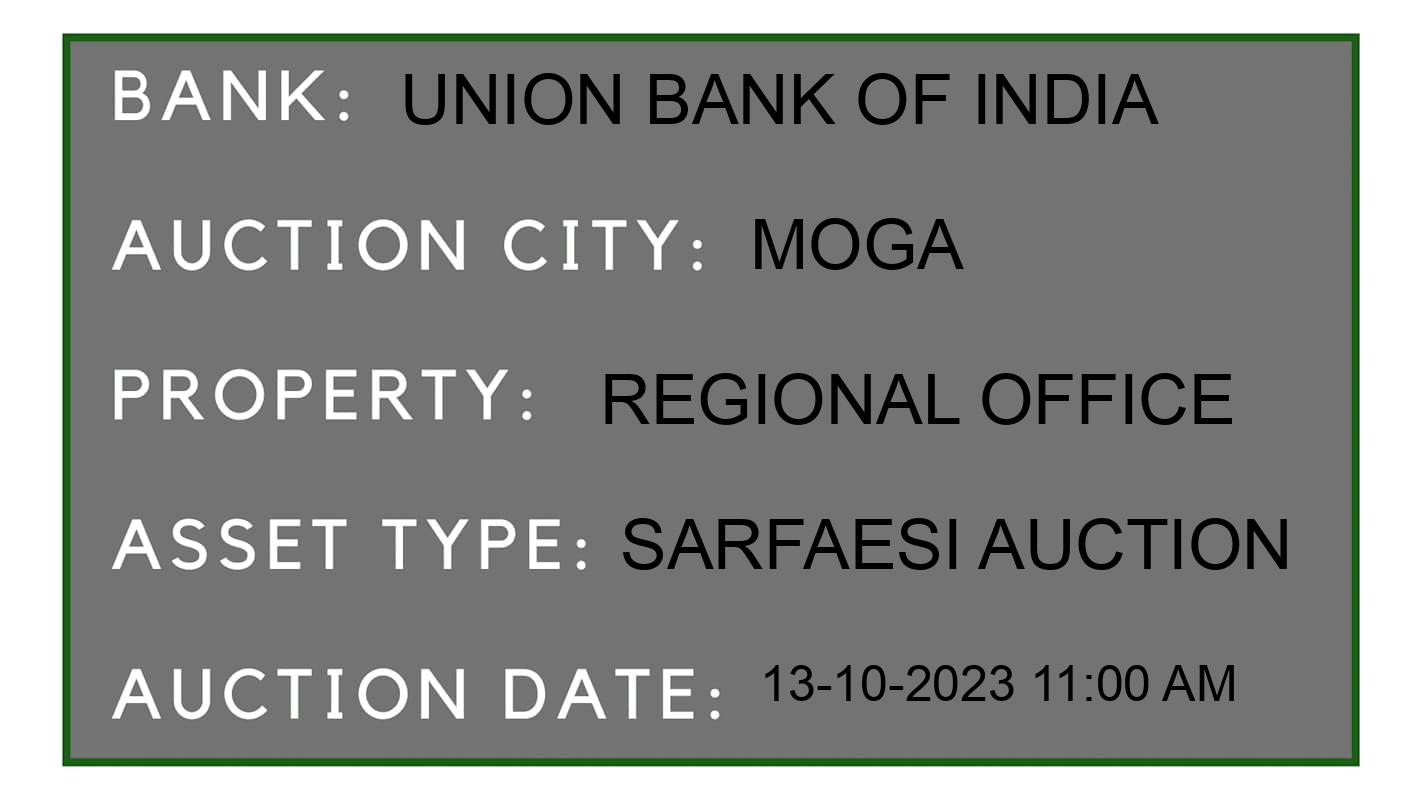 Auction Bank India - ID No: 189194 - Union Bank of India Auction of Union Bank of India auction for Commercial Property in Moga, Moga