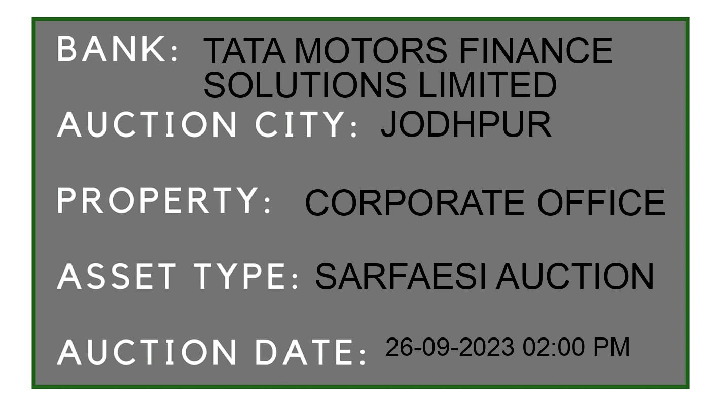 Auction Bank India - ID No: 189218 - Tata Motors Finance Solutions Limited Auction of Tata Motors Finance Solutions Limited auction for Residential Flat in Gram Nandri, Jodhpur