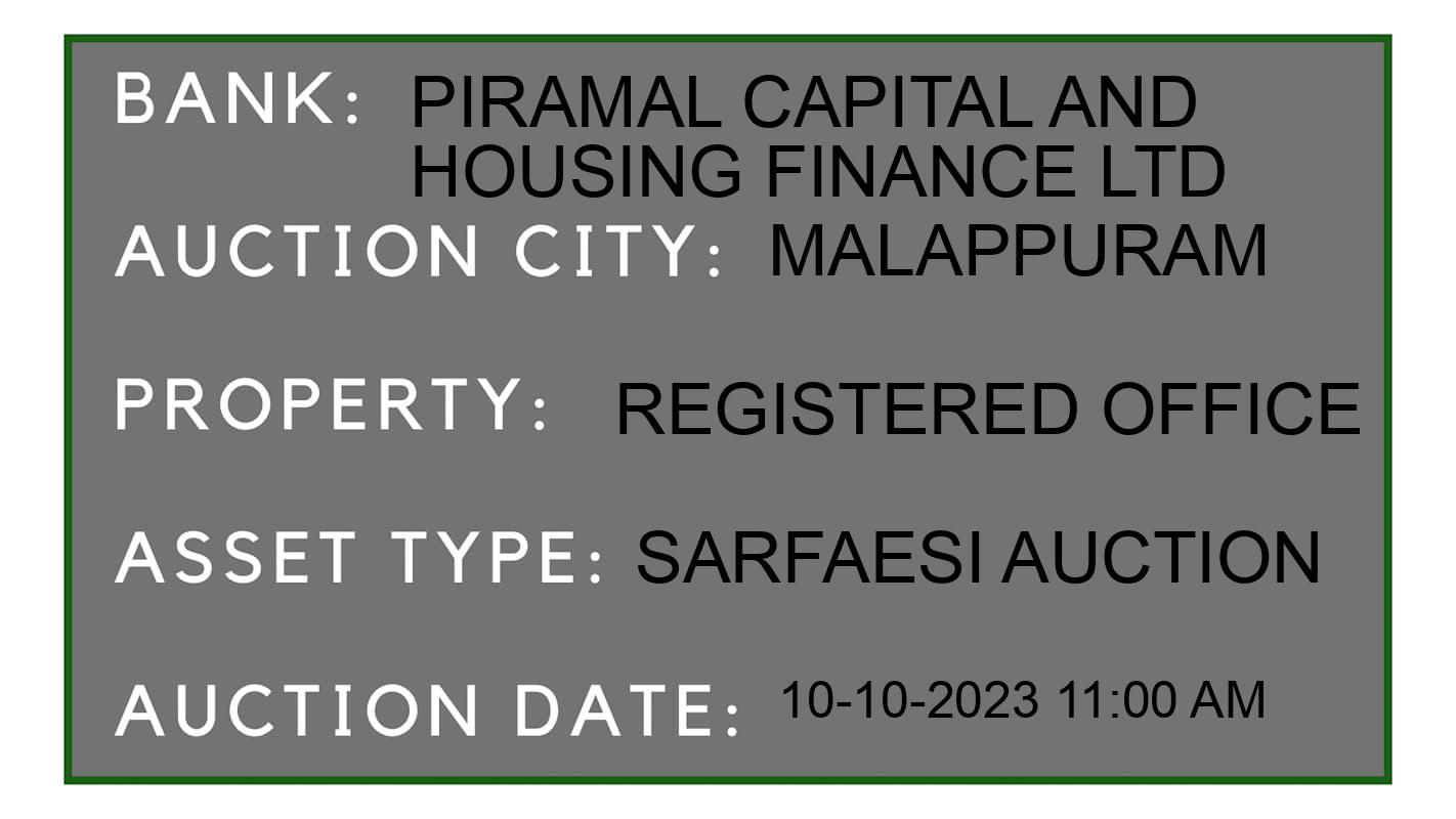 Auction Bank India - ID No: 189268 - PIRAMAL CAPITAL AND HOUSING FINANCE LTD Auction of PIRAMAL CAPITAL AND HOUSING FINANCE LTD auction for Residential Flat in Kohinoor, Malappuram