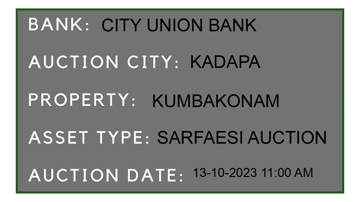Auction Bank India - ID No: 189276 - City Union Bank Auction of City Union Bank auction for Land And Building in Proddatur, Kadapa