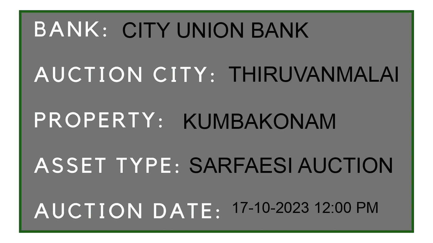 Auction Bank India - ID No: 189404 - City Union Bank Auction of City Union Bank auction for Land in Polur, thiruvanmalai