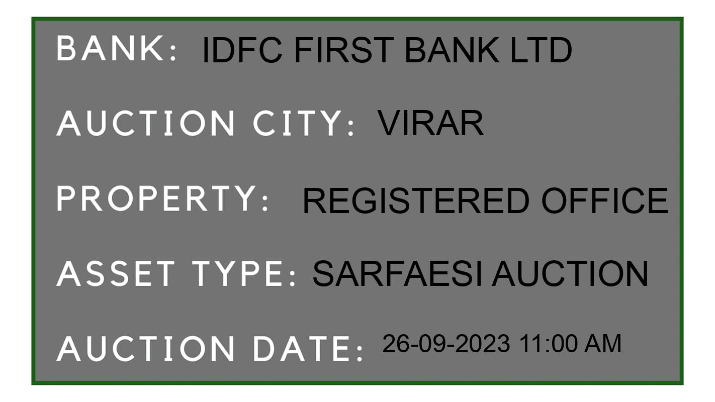 Auction Bank India - ID No: 189427 - IDFC First Bank Ltd Auction of IDFC First Bank Ltd auction for Residential Flat in Dongare, virar