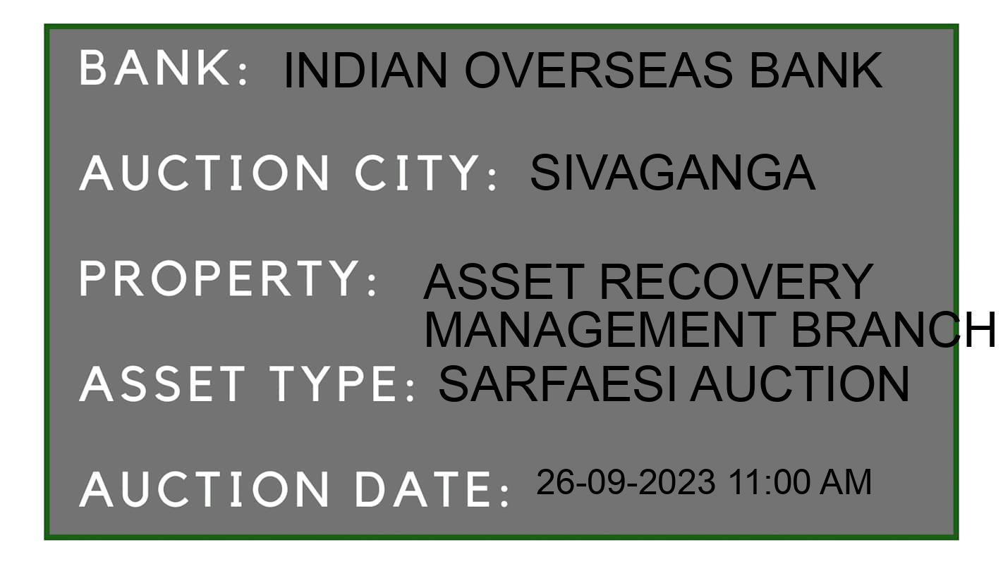 Auction Bank India - ID No: 189789 - Indian Overseas Bank Auction of Indian Overseas Bank auction for Residential House in Tirupatur, Sivaganga