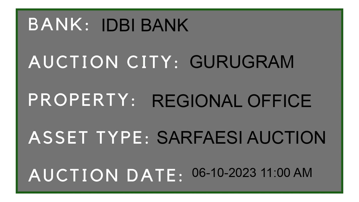 Auction Bank India - ID No: 189811 - IDBI Bank Auction of IDBI Bank auction for Plot in Gurugram, Gurugram