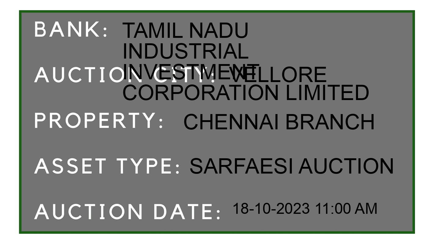 Auction Bank India - ID No: 189909 - Tamil Nadu Industrial Investment Corporation Limited Auction of Tamil Nadu Industrial Investment Corporation Limited auction for Land in Katapdi, Vellore