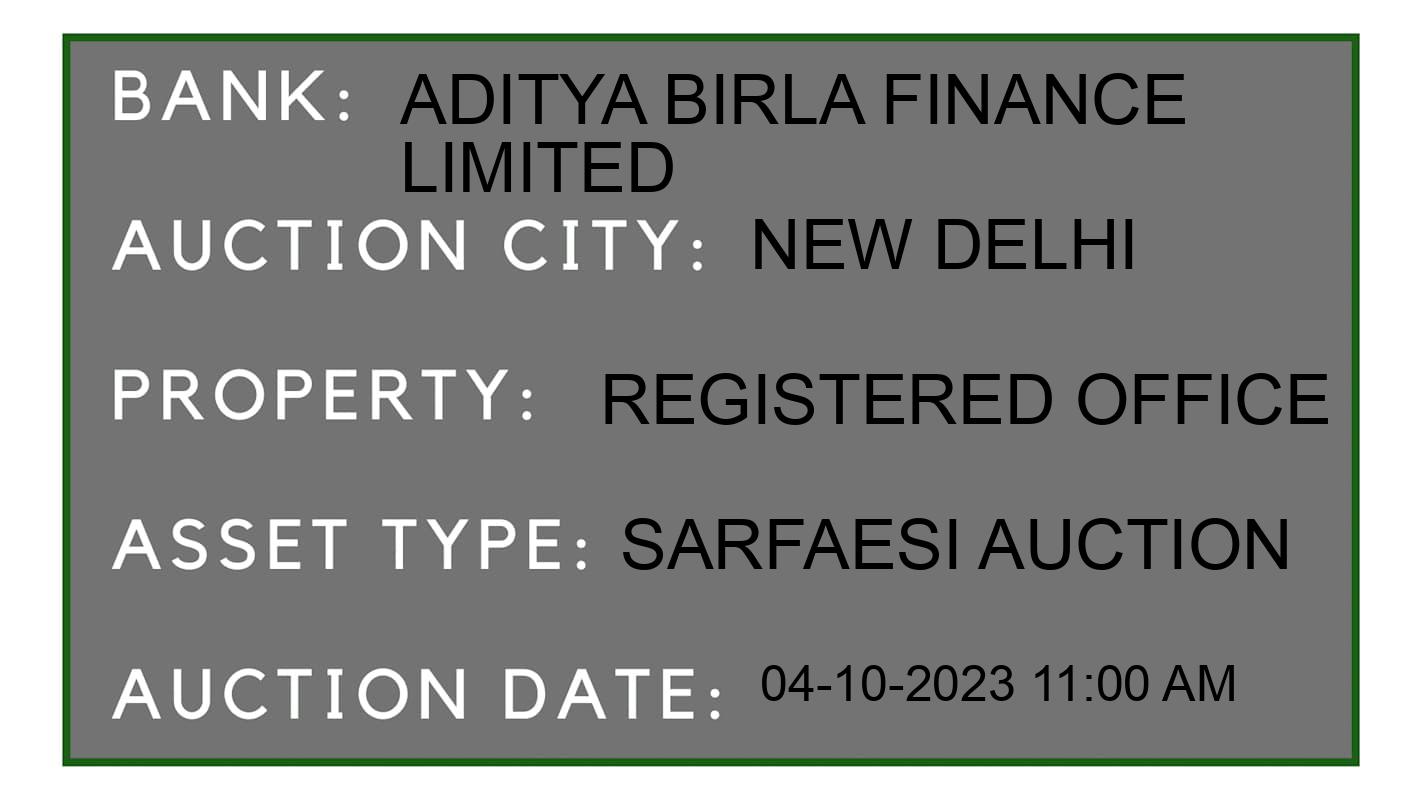 Auction Bank India - ID No: 189960 - Aditya Birla Finance Limited Auction of Aditya Birla Finance Limited auction for Plot in New Delhi, New Delhi