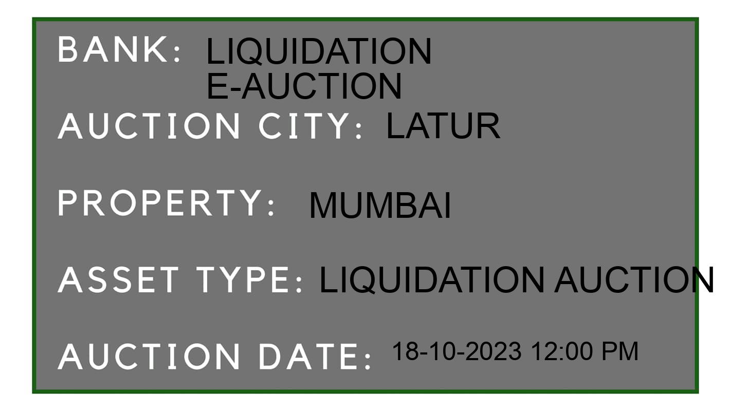Auction Bank India - ID No: 190187 - Liquidation E-Auction Auction of Liquidation E-Auction auction for Land And Building in Limbala, Latur
