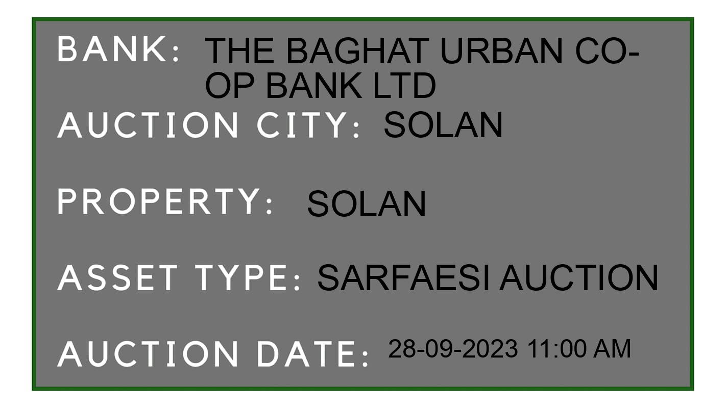Auction Bank India - ID No: 190223 - The Baghat Urban Co-Op Bank Ltd Auction of The Baghat Urban Co-Op Bank Ltd auction for Residential Flat in Solan, Solan