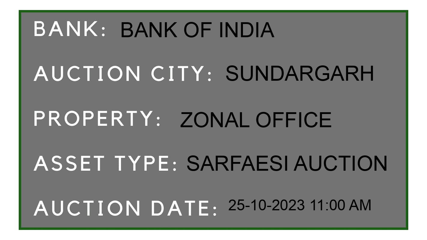 Auction Bank India - ID No: 190253 - Bank of India Auction of Bank of India auction for Plot in Birmitrapur, Sundargarh