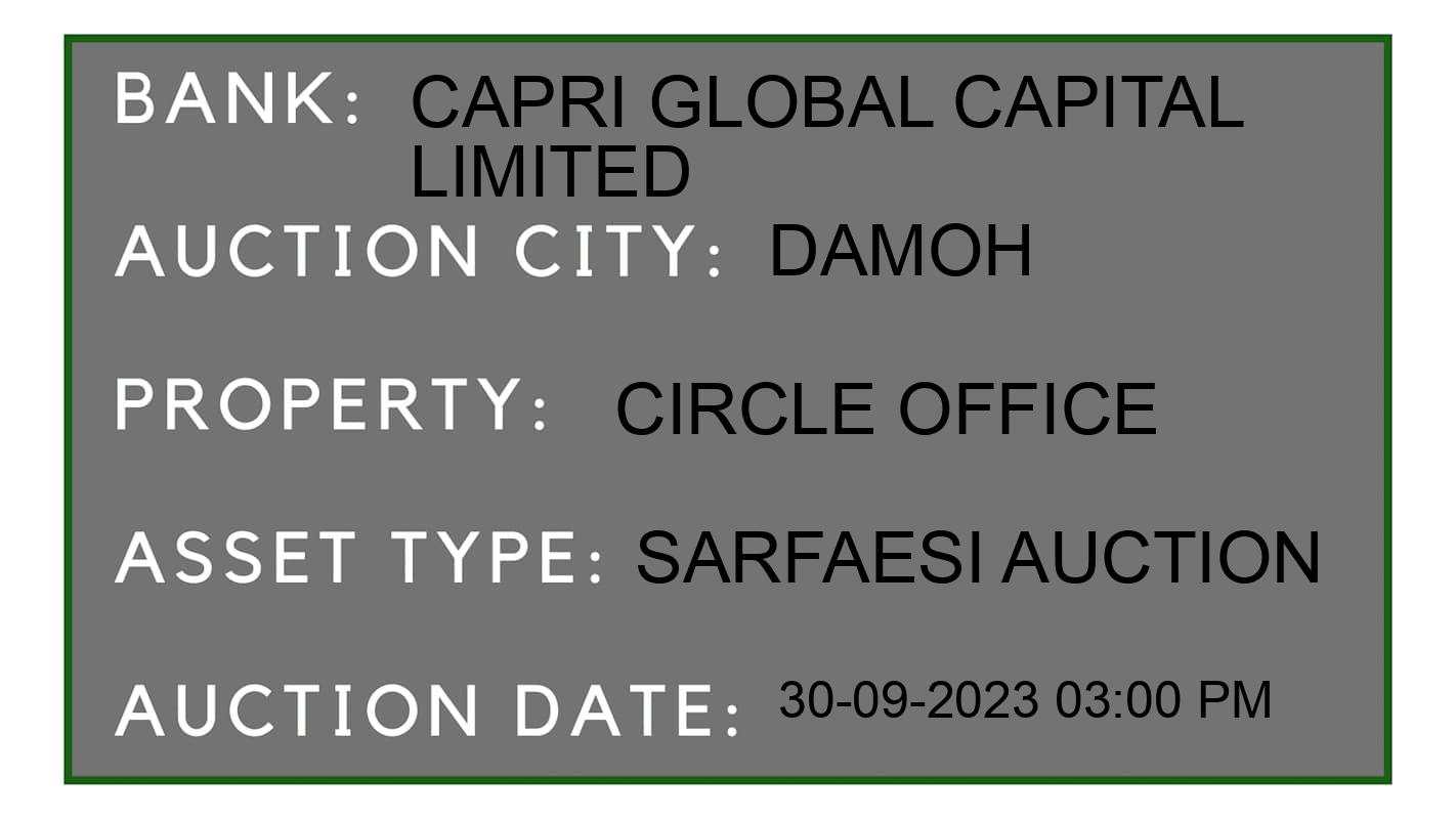 Auction Bank India - ID No: 190255 - Capri Global Capital Limited Auction of Capri Global Capital Limited auction for Land And Building in ladanbagh, damoh