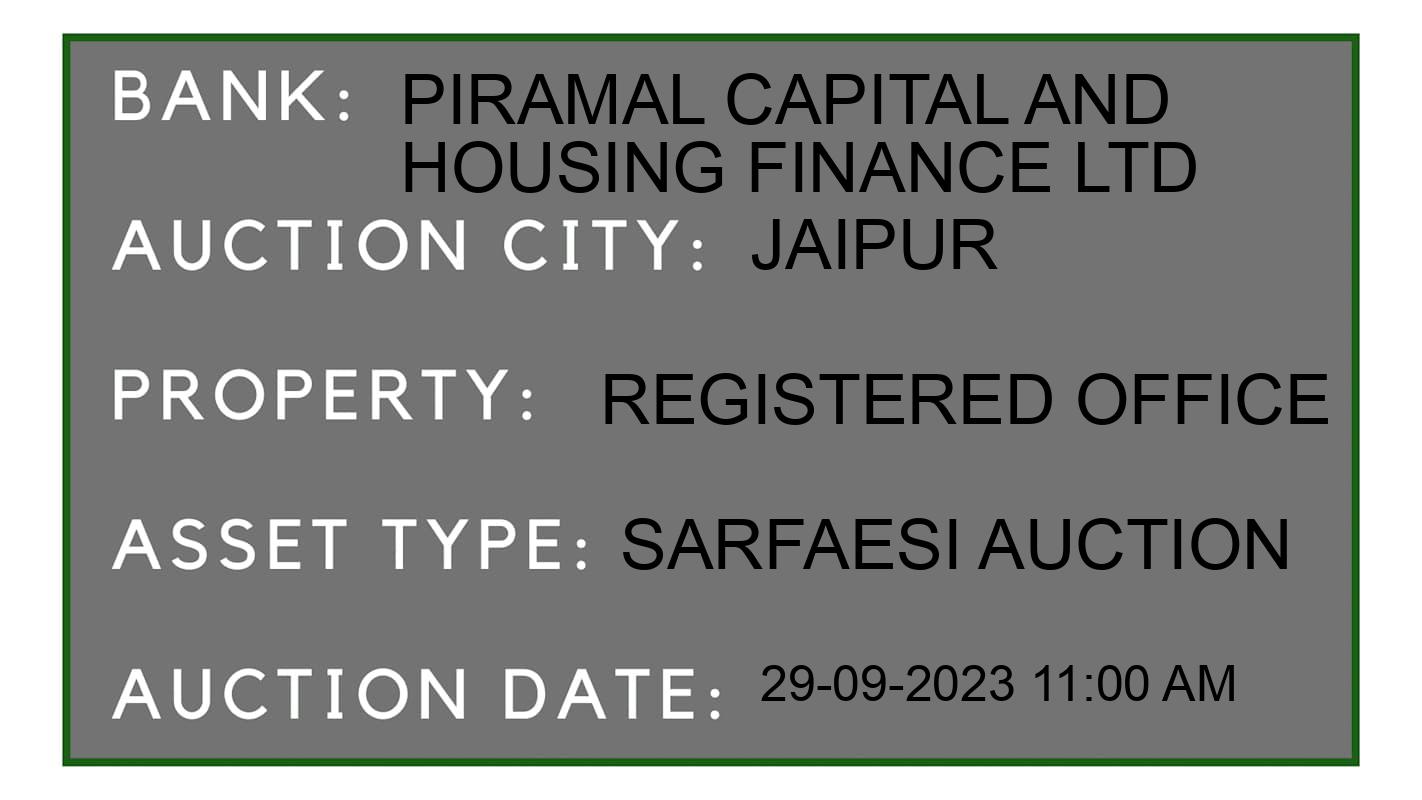 Auction Bank India - ID No: 190664 - PIRAMAL CAPITAL AND HOUSING FINANCE LTD Auction of PIRAMAL CAPITAL AND HOUSING FINANCE LTD auction for Plot in Benar, Jaipur