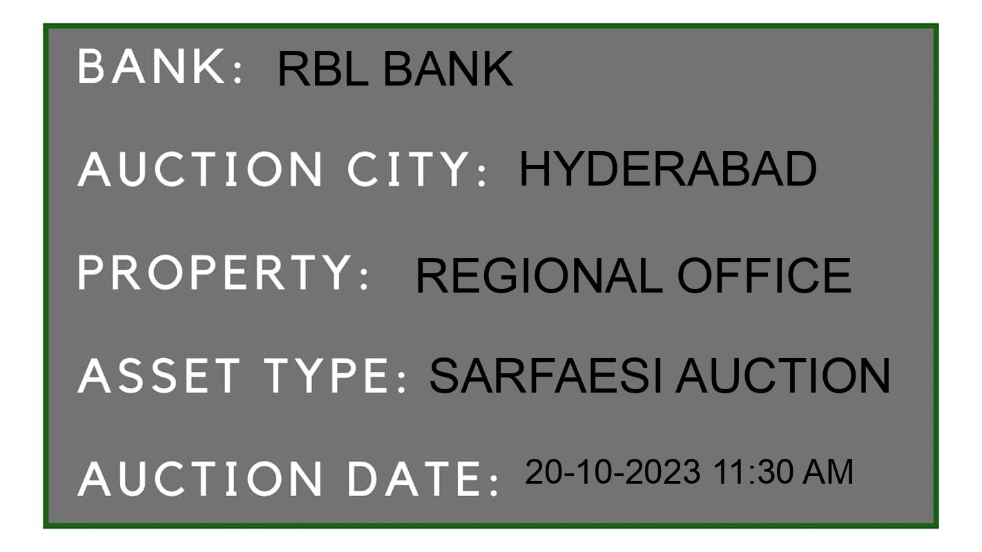 Auction Bank India - ID No: 190694 - RBL Bank Auction of RBL Bank auction for Commercial Property in Khairatabad, Hyderabad