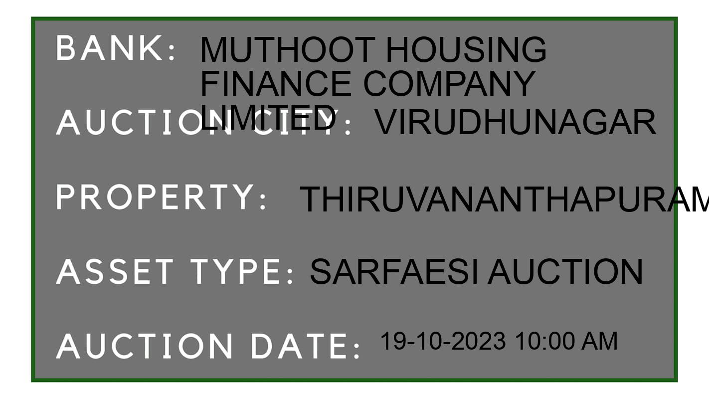 Auction Bank India - ID No: 190725 - Muthoot Housing Finance Company Limited Auction of Muthoot Housing Finance Company Limited auction for Plot in Sivakasi, Virudhunagar