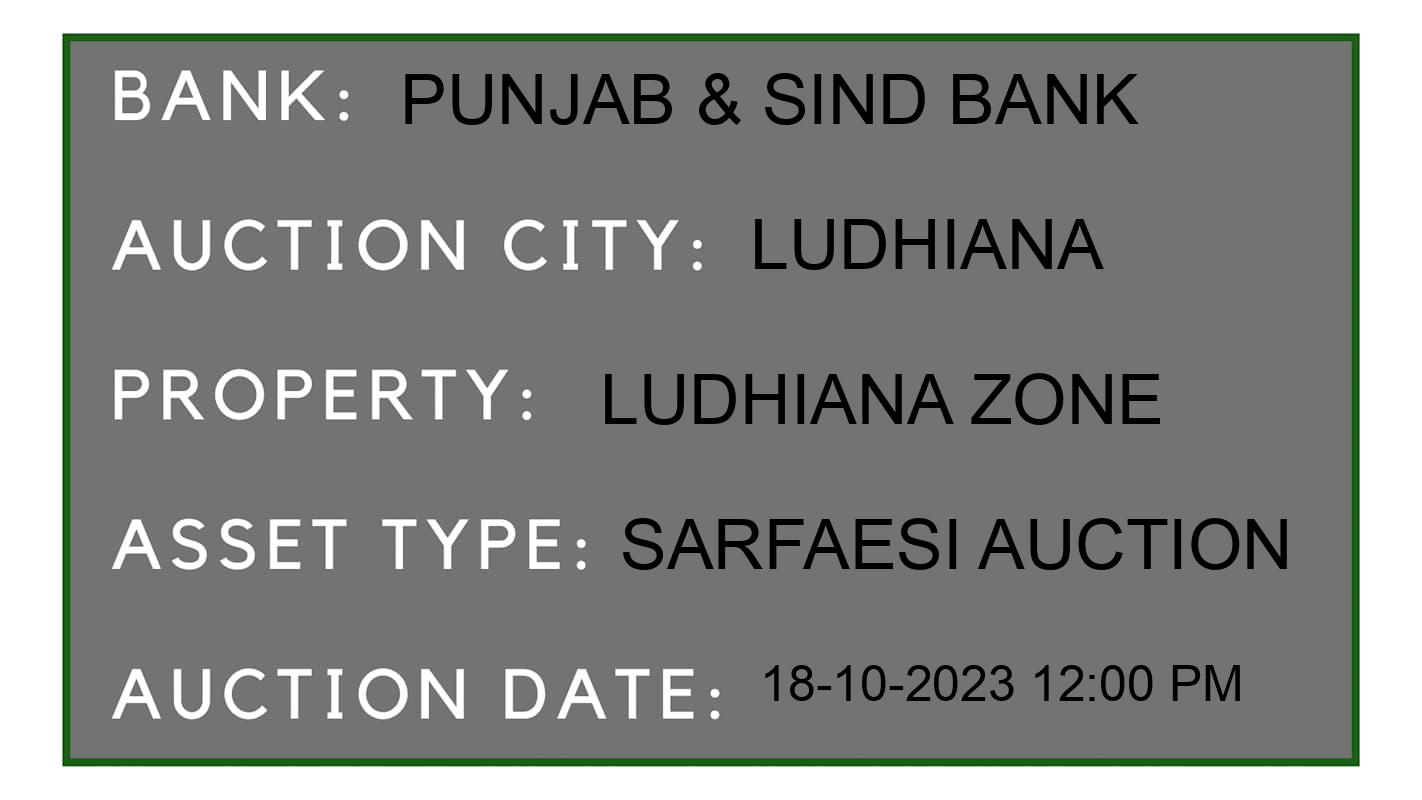Auction Bank India - ID No: 190734 - Punjab & Sind Bank Auction of Punjab & Sind Bank auction for Vehicle Auction in Model Gram, Ludhiana