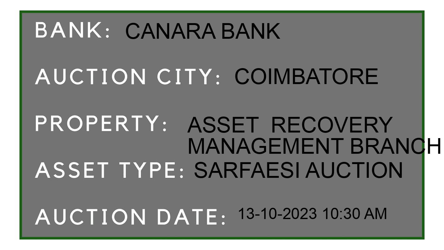 Auction Bank India - ID No: 191100 - Canara Bank Auction of Canara Bank auction for Land And Building in Sulur Taluk, Coimbatore