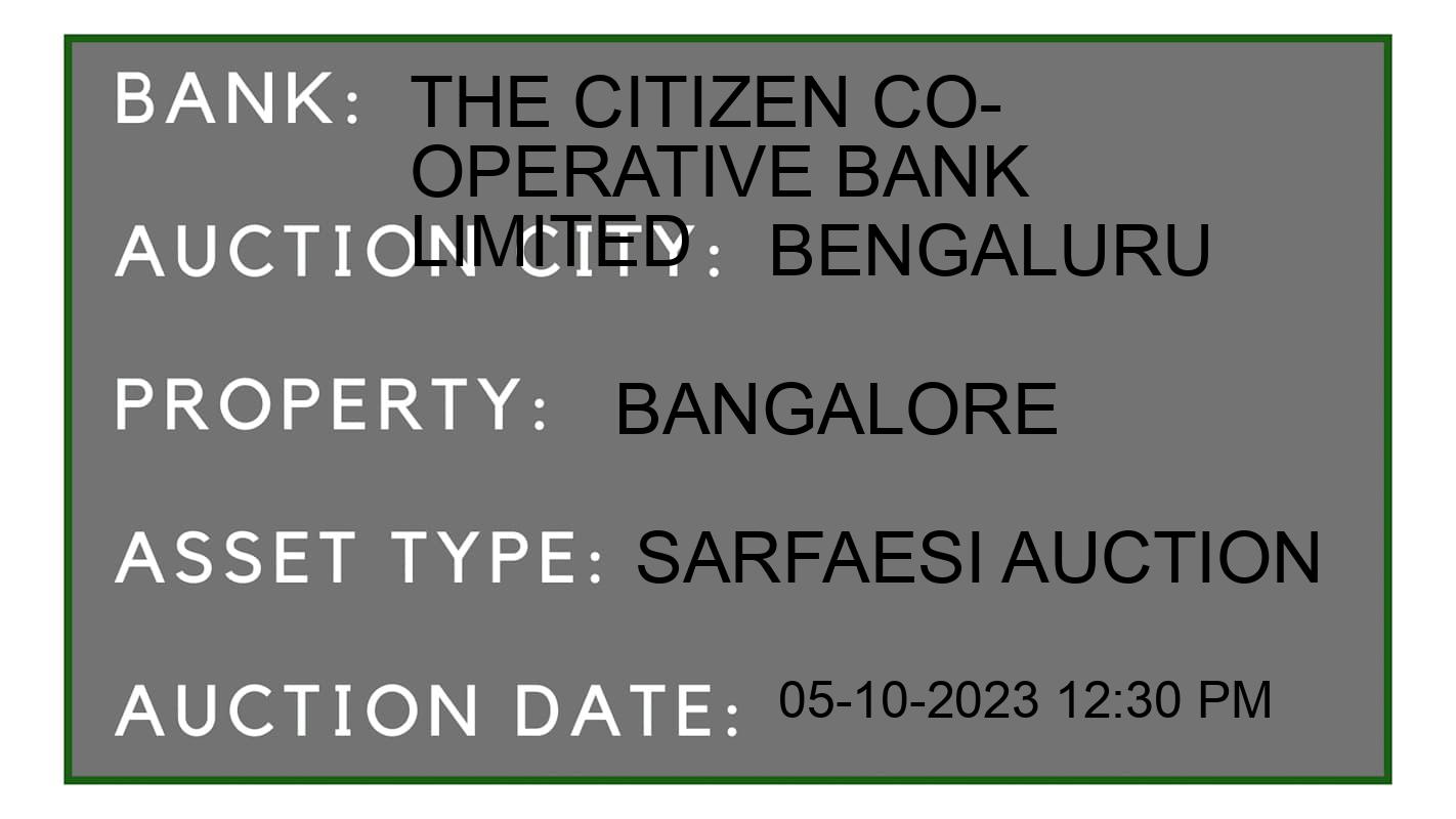 Auction Bank India - ID No: 191198 - The Citizen Co-operative Bank Limited Auction of The Citizen Co-operative Bank Limited auction for Plot in Kaggadasapura, Bengaluru