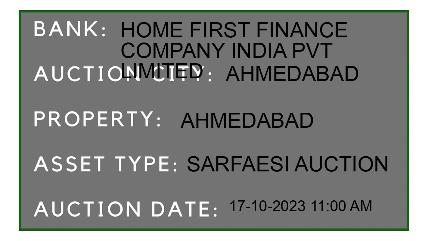 Auction Bank India - ID No: 191285 - Home First Finance Company India Pvt Limited Auction of Home First Finance Company India Pvt Limited auction for Residential Flat in Naroda, Ahmedabad