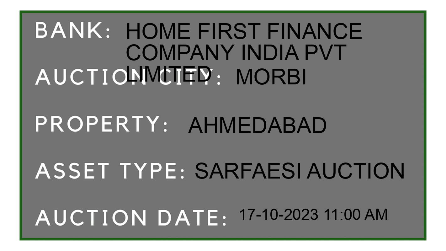 Auction Bank India - ID No: 191289 - Home First Finance Company India Pvt Limited Auction of Home First Finance Company India Pvt Limited auction for Residential House in Morbi, Morbi