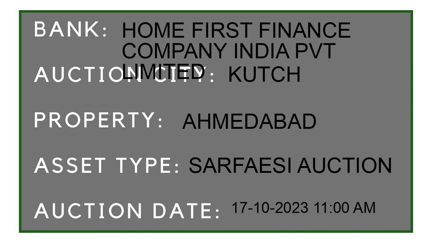 Auction Bank India - ID No: 191337 - Home First Finance Company India Pvt Limited Auction of Home First Finance Company India Pvt Limited auction for Residential House in Anjar, Kutch