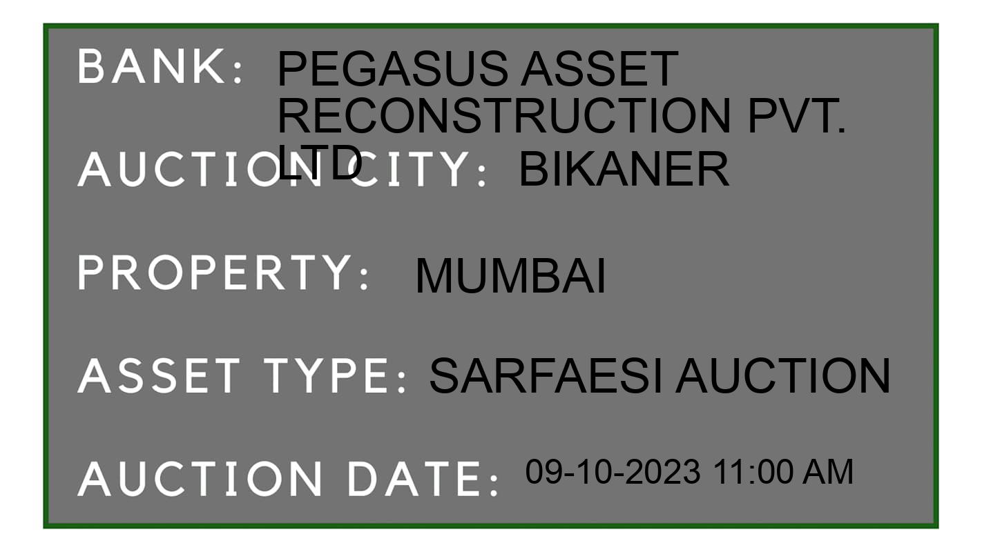 Auction Bank India - ID No: 191449 - Pegasus Asset Reconstruction Pvt. Ltd Auction of Pegasus Asset Reconstruction Pvt. Ltd auction for Plot in bikaker, Bikaner
