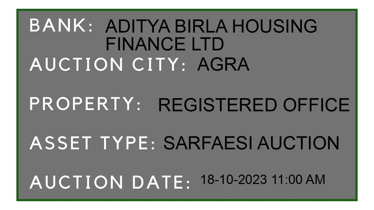 Auction Bank India - ID No: 191560 - Aditya Birla Housing Finance Ltd Auction of Aditya Birla Housing Finance Ltd auction for Plot in Lohamandi, Agra