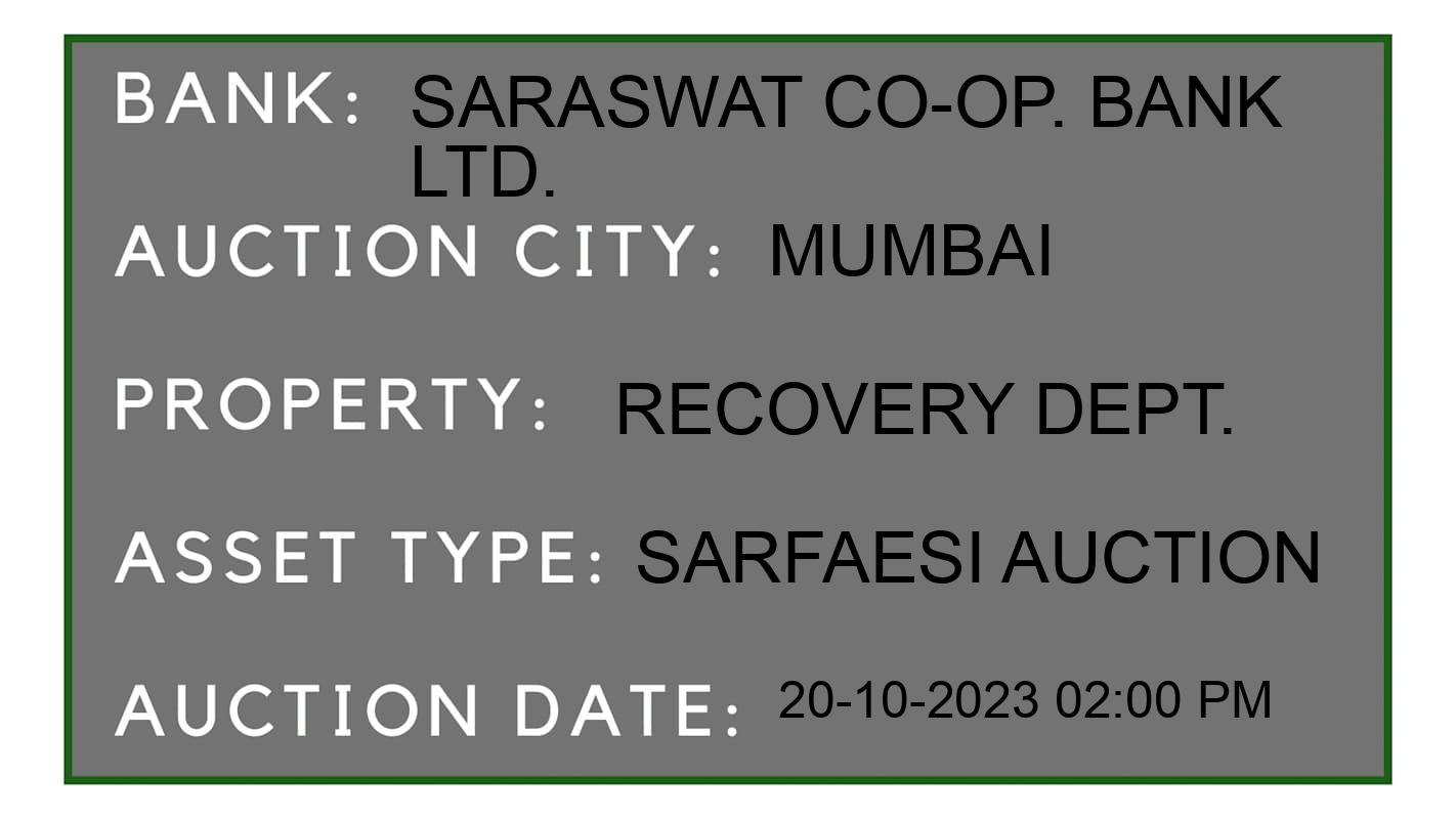 Auction Bank India - ID No: 191564 - Saraswat co-op. Bank Ltd. Auction of Saraswat co-op. Bank Ltd. auction for Residential Flat in Raigad, Mumbai
