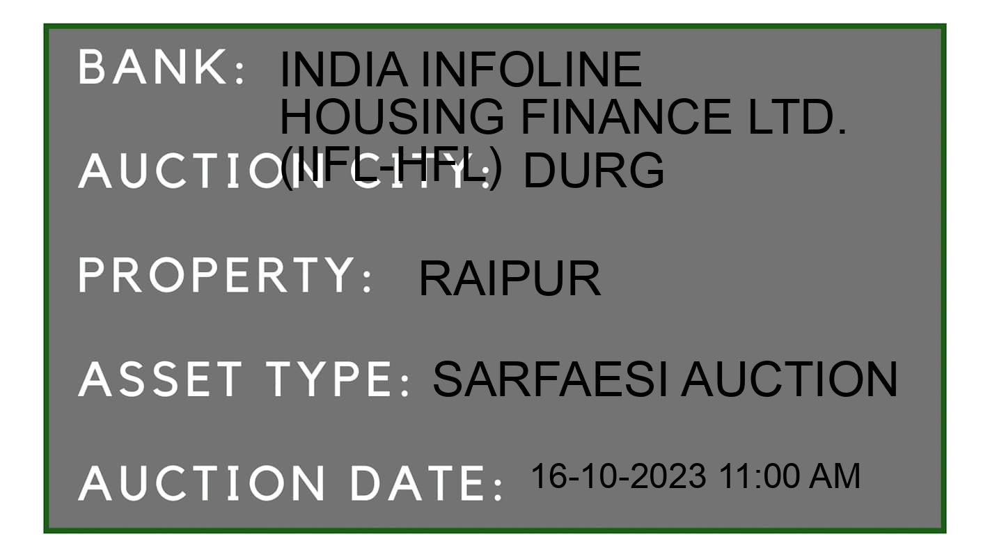 Auction Bank India - ID No: 191591 - India Infoline Housing Finance Ltd. (IIFL-HFL) Auction of India Infoline Housing Finance Ltd. (IIFL-HFL) auction for Land in Durg, Durg