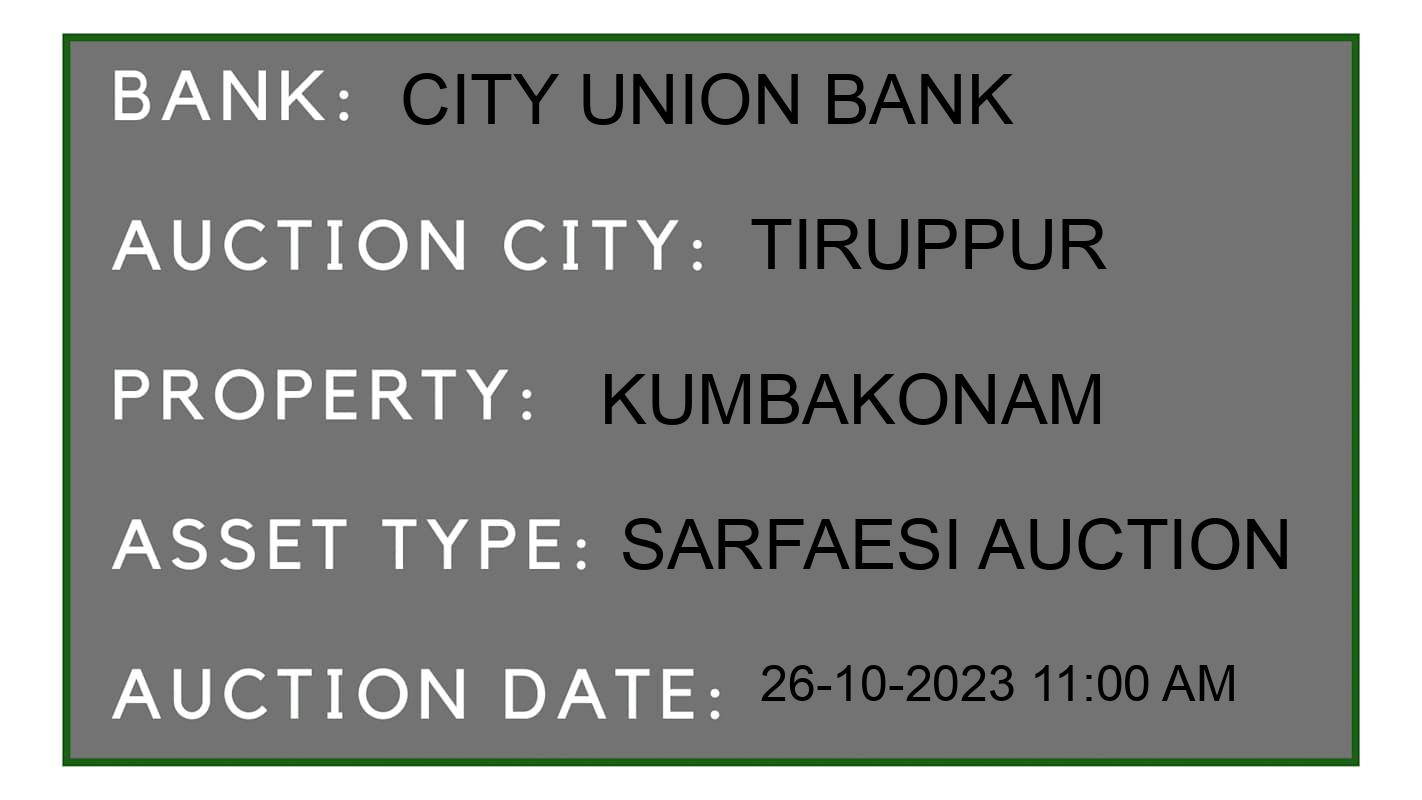 Auction Bank India - ID No: 191600 - City Union Bank Auction of City Union Bank auction for Land And Building in Avinashi, Tiruppur