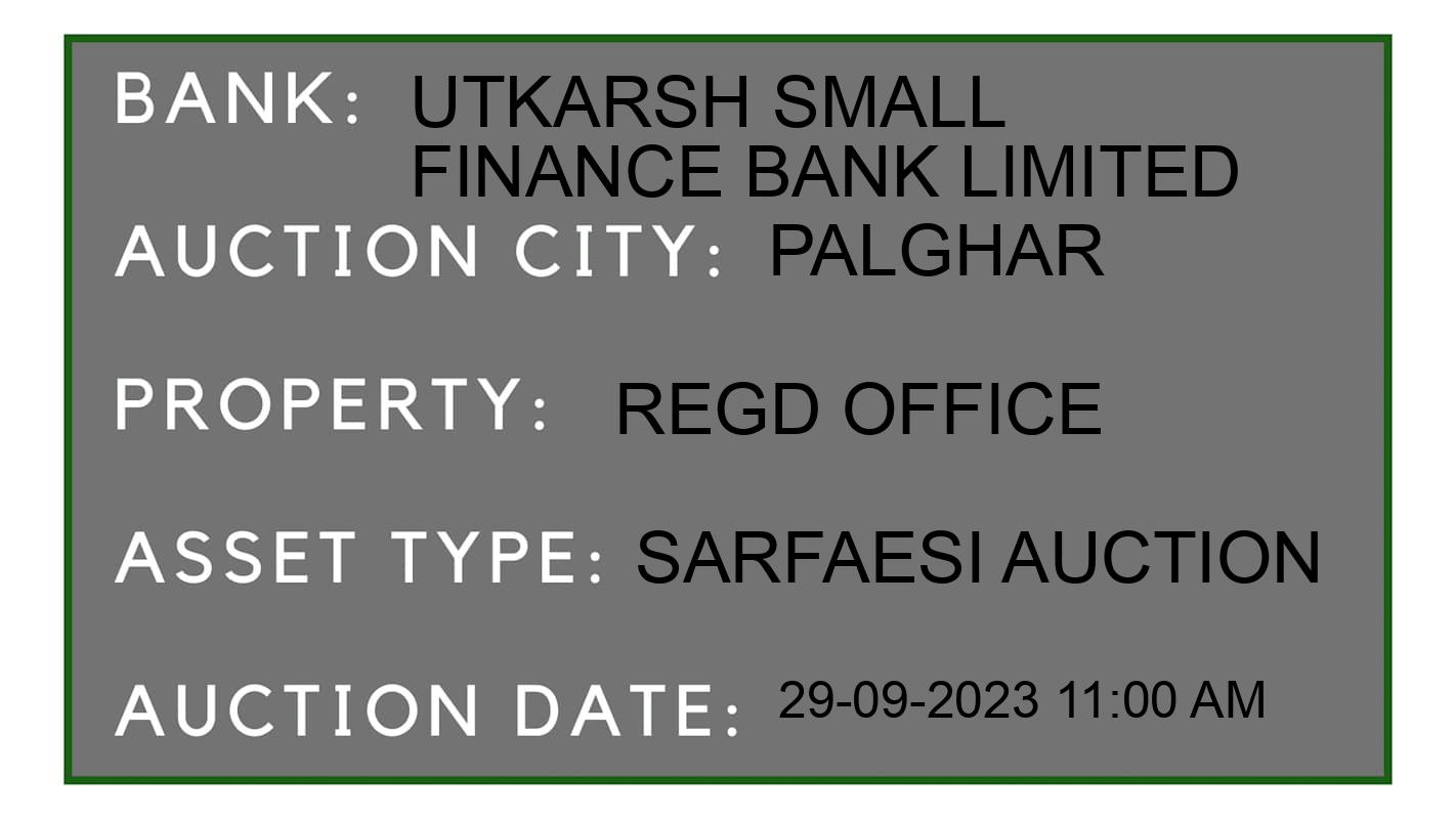 Auction Bank India - ID No: 191610 - Utkarsh Small Finance Bank Limited Auction of Utkarsh Small Finance Bank Limited auction for Commercial Shop in Nala Sopara, Palghar