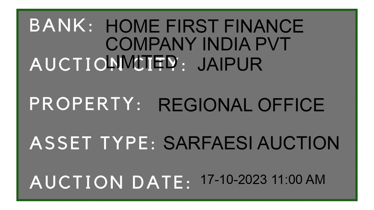 Auction Bank India - ID No: 191643 - Home First Finance Company India Pvt Limited Auction of Home First Finance Company India Pvt Limited auction for Residential Flat in Chaksu, Jaipur