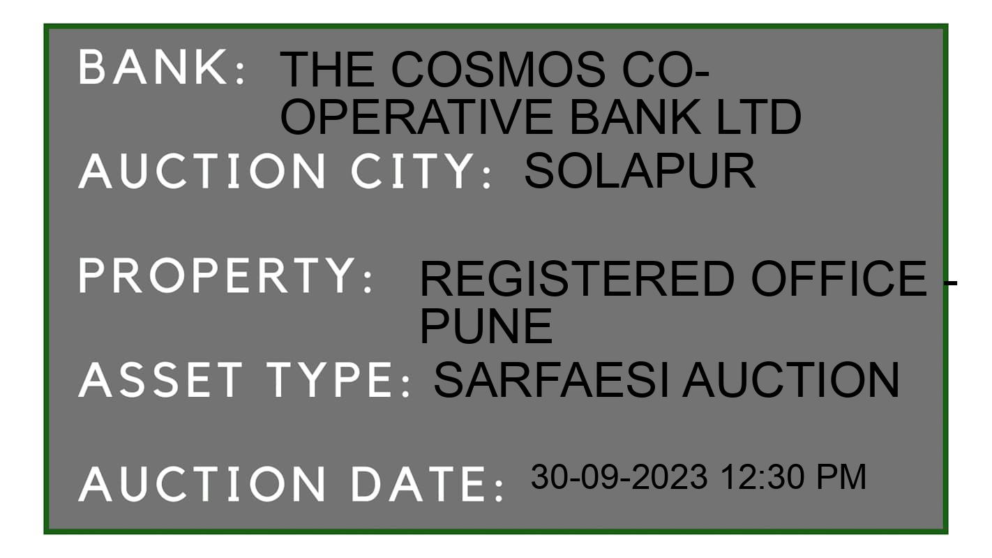 Auction Bank India - ID No: 191659 - The Cosmos Co-operative Bank Ltd Auction of The Cosmos Co-operative Bank Ltd auction for Land in Barshi, Solapur