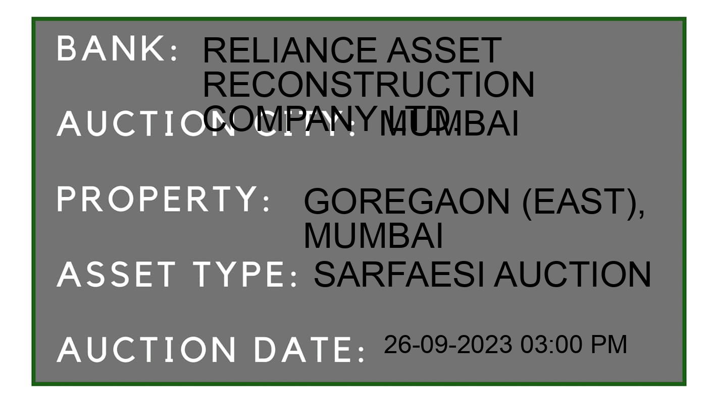 Auction Bank India - ID No: 191671 - Reliance Asset Reconstruction Company Ltd. Auction of Reliance Asset Reconstruction Company Ltd. auction for Land And Building in Andheri East, Mumbai