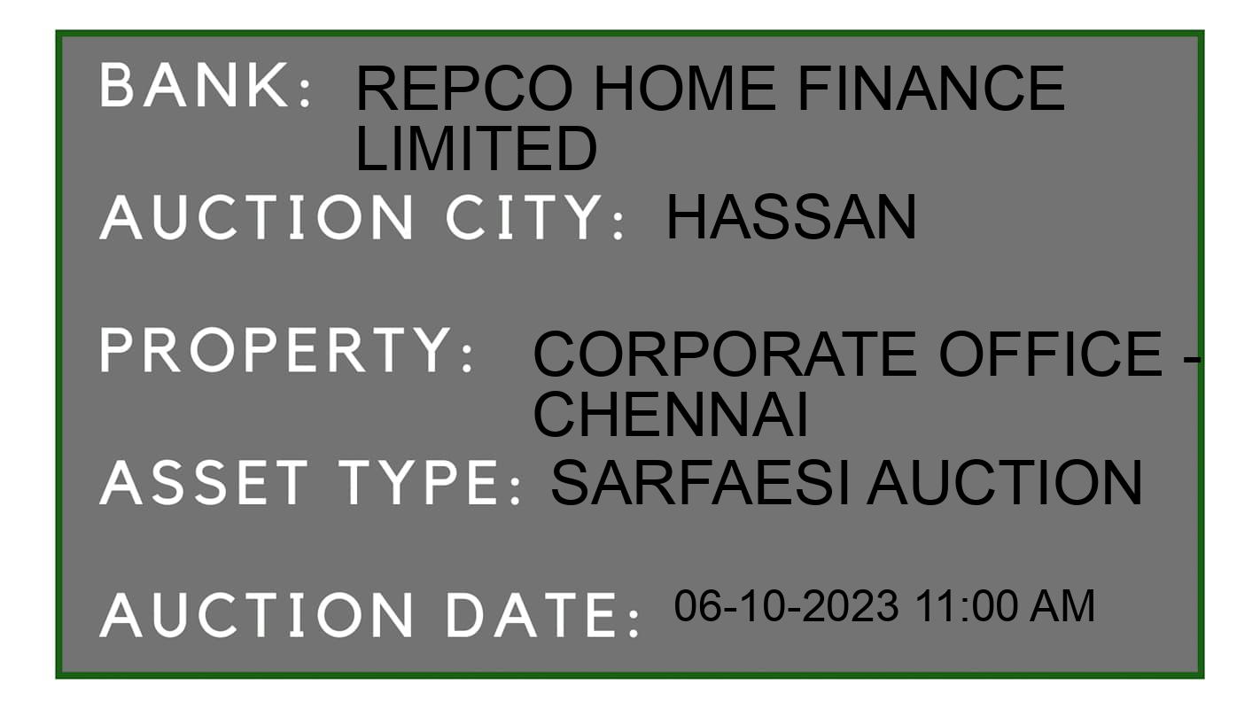 Auction Bank India - ID No: 191802 - Repco Home Finance Limited Auction of Repco Home Finance Limited auction for Land And Building in Hassan, Hassan