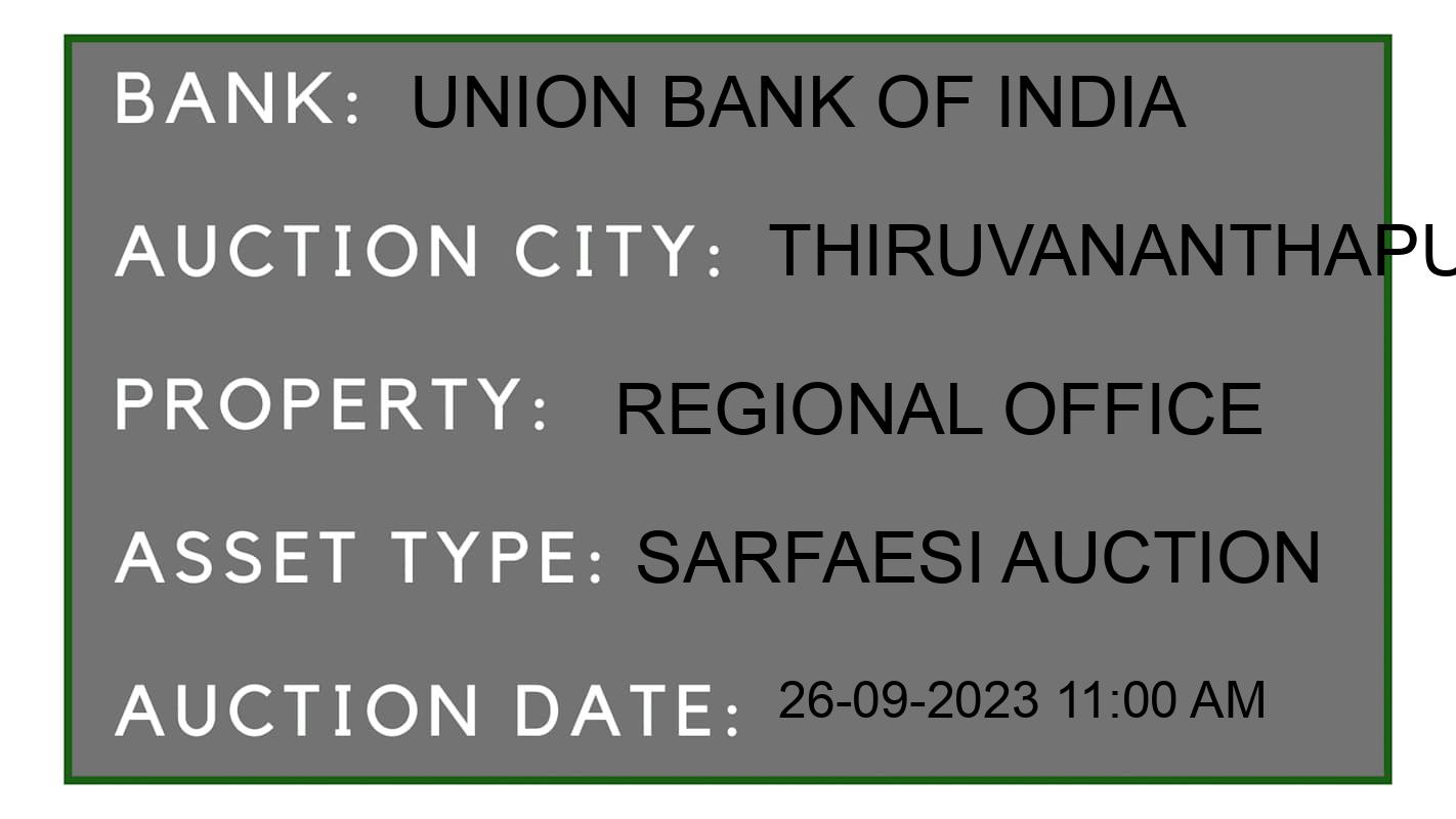 Auction Bank India - ID No: 192003 - Union Bank of India Auction of Union Bank of India auction for Land And Building in Kowdiar, Thiruvananthapuram