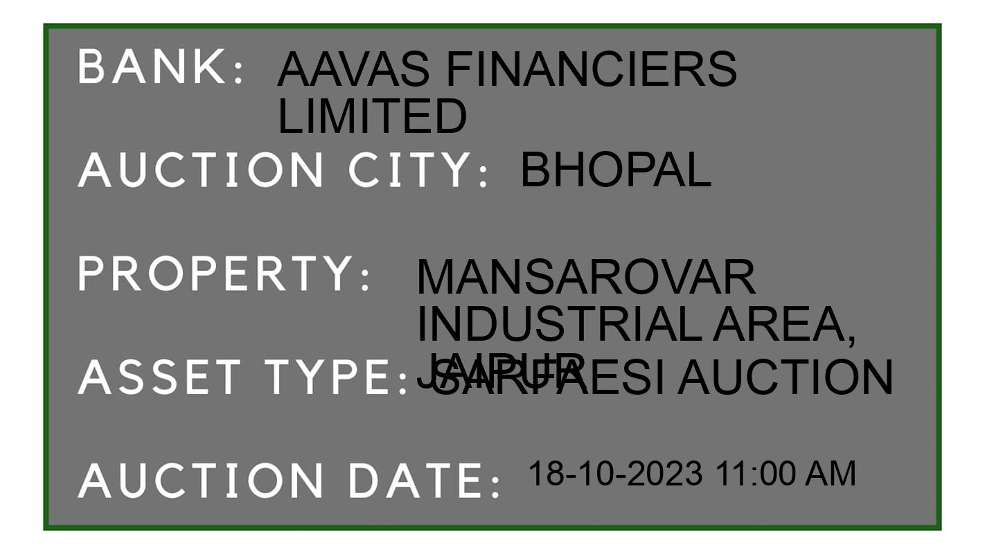 Auction Bank India - ID No: 192269 - Aavas Financiers Limited Auction of Aavas Financiers Limited auction for Residential Flat in Huzur, Bhopal