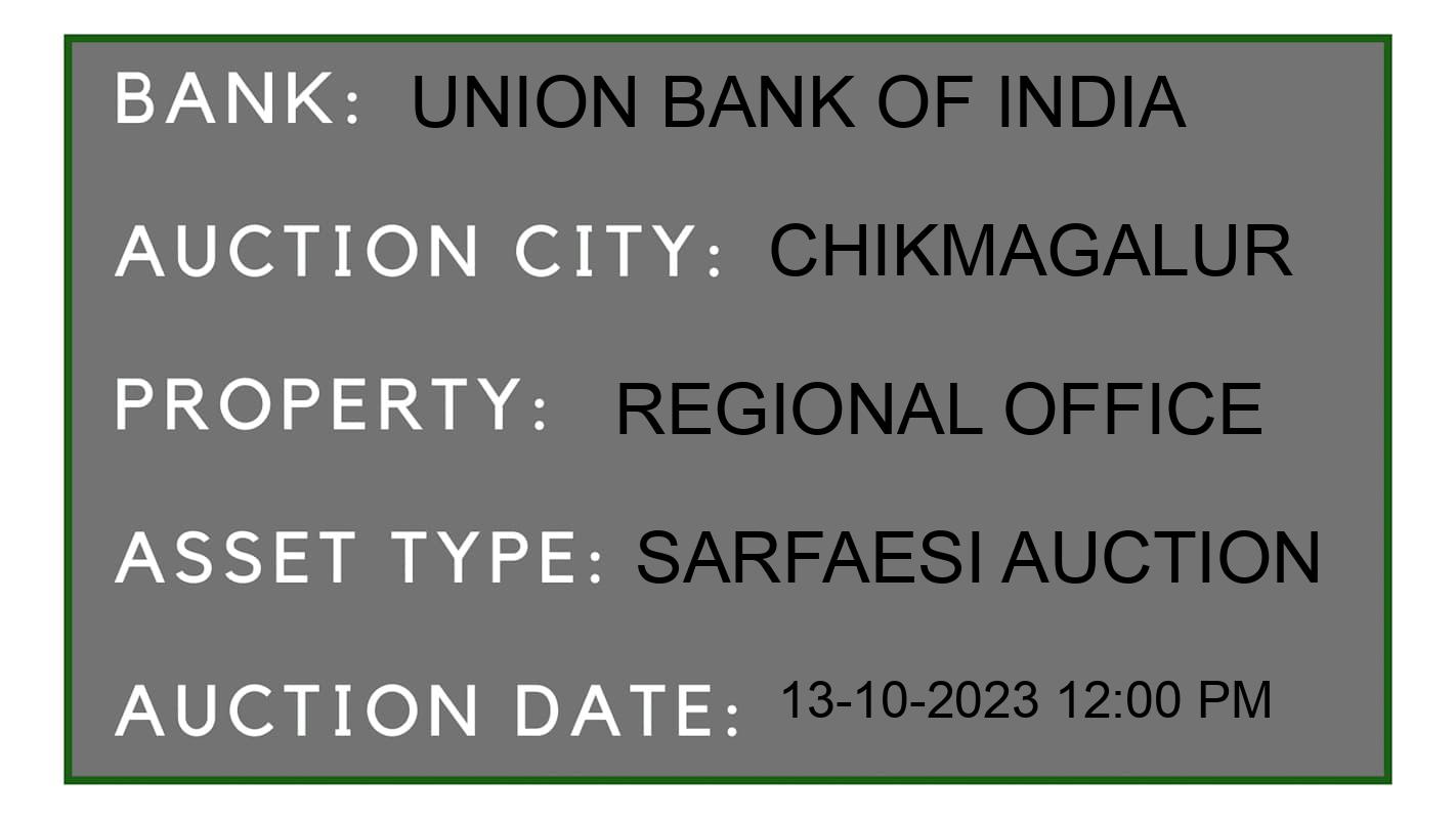Auction Bank India - ID No: 192289 - Union Bank of India Auction of Union Bank of India auction for Land in Dantaramakki, Chikmagalur