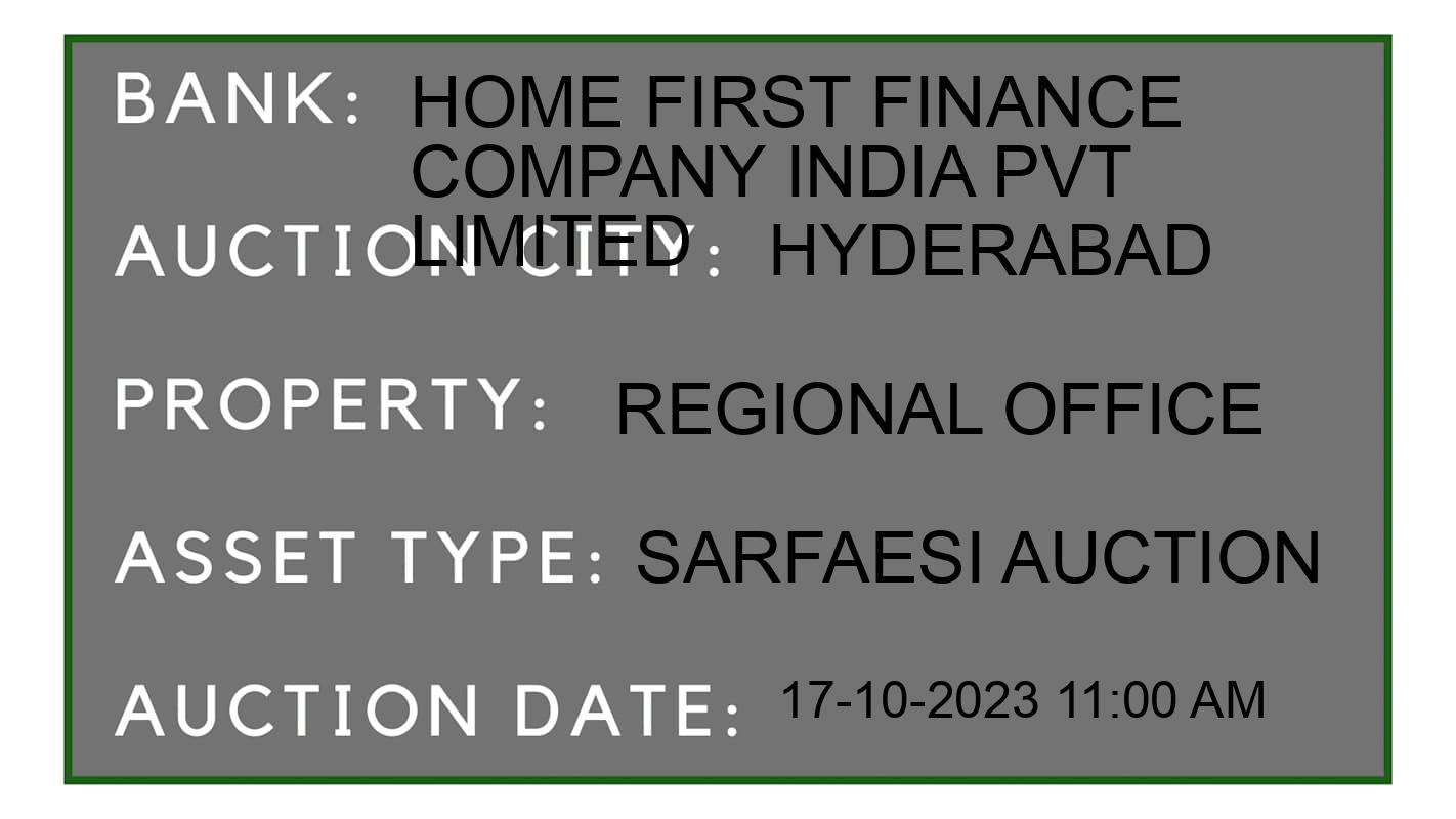 Auction Bank India - ID No: 192316 - Home First Finance Company India Pvt Limited Auction of Home First Finance Company India Pvt Limited auction for Residential Flat in Malkajgiri, Hyderabad