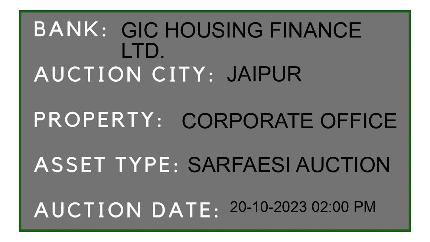 Auction Bank India - ID No: 192376 - GIC Housing Finance Ltd. Auction of GIC Housing Finance Ltd. auction for Plot in Kalwar, Jaipur