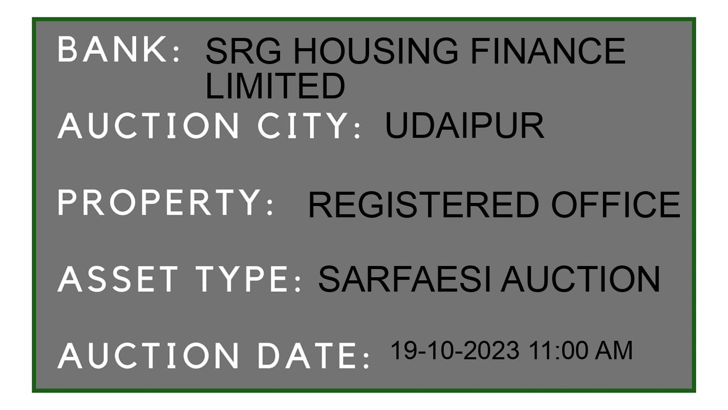Auction Bank India - ID No: 192501 - SRG Housing Finance Limited Auction of SRG Housing Finance Limited auction for Land And Building in Badgaon, Udaipur