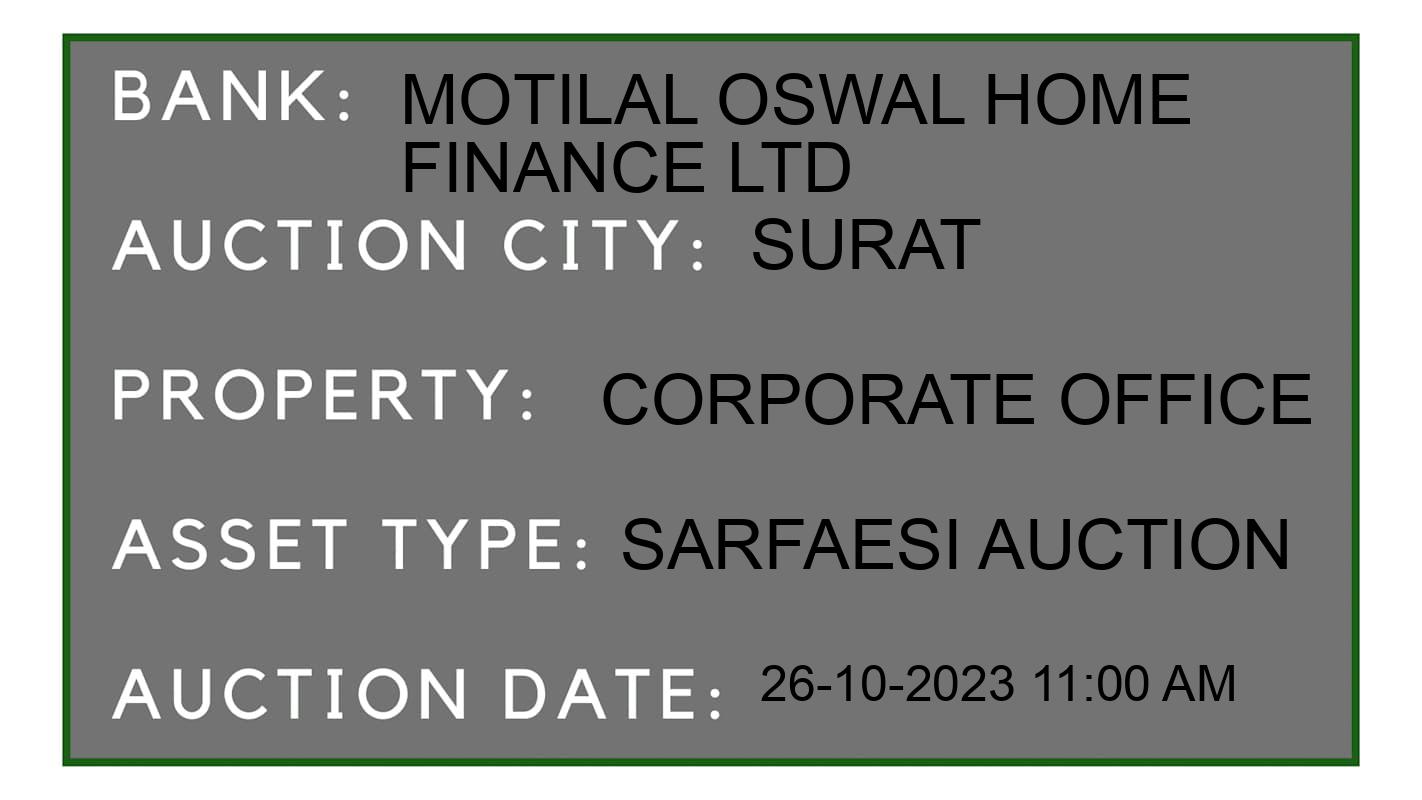 Auction Bank India - ID No: 192579 - Motilal Oswal Home Finance Ltd Auction of Motilal Oswal Home Finance Ltd auction for Plot in Kamrej, Surat